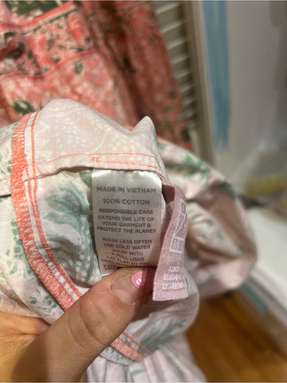 Hill House Pink Floral Maxi Dress with Green Leaf Print - Picture 6 of 9